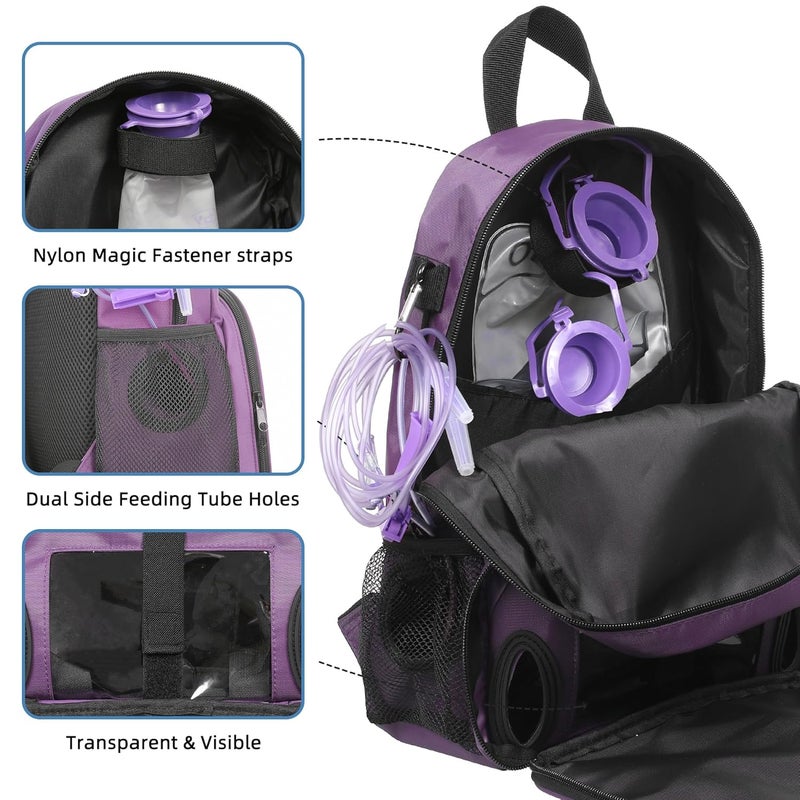 Fewener Feeding Tube Backpack for Feeding Tube G Tube J Tube GJ Tube Backpack - 13.7 Inch Gtube Feeding Backpack Modified Enteral Feeding Pump Backpack for Teenagers/Adults - Image 3